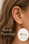Zirkon Taşlı Mini Kalp Rook Piercing Çelik Bar 1 mm