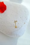 Zirkon Taşlı Mini Kalp Rook Piercing Çelik Bar 1 mm