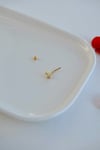 Zirkon Taşlı Mini Kalp Rook Piercing Çelik Bar 1 mm