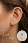 Zirkon Taşlı Minimal Yıldız Rook Piercing Çelik Bar 1 mm