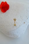 Zirkon Taşlı Minimal Yıldız Rook Piercing Çelik Bar 1 mm