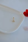 Zirkon Taşlı Üçtaşlı Rook Piercing Çelik Bar 1 mm