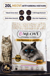 Aktif Karbonlu İnce Taneli Ultra Topaklaşan Tozsuz Premium Kedi Kumu 20Lt.