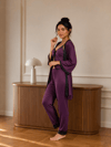 Mürdüm Dantelli Üçlü Pijama Takım