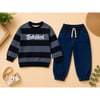 Erkek Çocuk Çizgili Sweatshirt ve Kot Pantolon İkili Takım