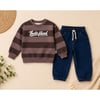 Erkek Çocuk Çizgili Sweatshirt ve Kot Pantolon İkili Takım