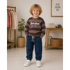 Erkek Çocuk Çizgili Sweatshirt ve Kot Pantolon İkili Takım