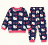 Kız Çocuk Hello Kitty Desenli Ribanalı İkili Pijama Takımı