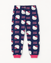 Kız Çocuk Hello Kitty Desenli Ribanalı İkili Pijama Takımı