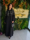 ETRUCCİ SİYAH OMUZ TAŞ İŞLEMELİ ABAYA