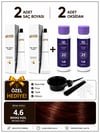 Bronz Kızıl 4.6 Saç Boyası Seti 2'li + %6 20 Vol Oksidan + Boyama Hediye Seti
