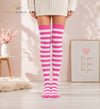 SİYAH-BEYAZ ÇİZGİLİ DİZÜSTÜ ÇORAP