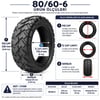 XUANCHENG 80/60-6 Jelli Tubeless Elektrikli Scooter Lastiği