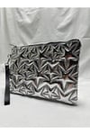 Gümüş renkli clutch kadın el çantası