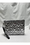 Gümüş renkli clutch kadın el çantası