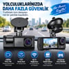 3 Kameralı Araç İçi Kamera WiFi 1080P Full HD Gece Görüşlü G-Sensör Dashcam