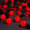 5m 28 LED Mini Top Işık Kırmızı - Fişli, Siyah Kablo