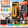 A5577 4'ü 1 Arada Akü Takviyeli Şarjlı Hava Pompası 8000 mAh - 14.4V 200 Amper Powerbank Dijital Led Fenerli Oto Kompresör