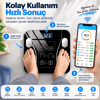 Akıllı Dijital Baskül Bluetooth Uygulama Kontrollü Vücut Kitle İndeksi Ölçer LCD Ekran Tartı 180 kg