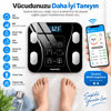 Akıllı Dijital Baskül Bluetooth Uygulama Kontrollü Vücut Kitle İndeksi Ölçer LCD Ekran Tartı 180 kg