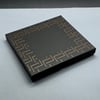 Desenli Siyah Deri Defter Kalem Set