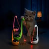 Kuğu Şeklinde Lazerli ve Mama Hazneli Kedi Oyuncağı
