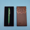 Mandala Desenli Kutulu Yeşil Touchpen Tükenmez Kalem