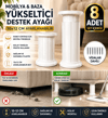 Plastik Baza Koltuk Kanepe Robot Süpürge İçin Yatak Ayağı 10x12 cm - 8 ADET