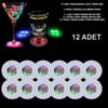 Renkli LED Işıklı Bardak Altlığı - 12 Adet, Pilli