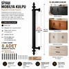 Siyah Dolap Çekmece Kulpu 128 mm Mobilya Mutfak Banyo Dolabı Kulpu - 8 ADET