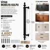 Siyah Dolap Çekmece Kulpu 128 mm Mobilya Mutfak Banyo Dolabı Kulpu - 8 ADET