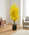 Yapay Sarı Bahar Dalı Ağacı 160 cm (Plastik Saksılı ve Gerçek Gövdeli)