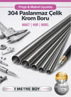 Krom Boru | 1 Metre Boylarda | Paslanmaz Çelik Boru Seti | Minik Çaplar