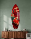 Kızıl Koi Surfboard Dekoratif Pleksi Duvar Tablosu