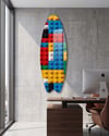 Renkli Bloklar Surfboard Dekoratif Pleksi Duvar Tablosu