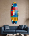 Renkli Bloklar Surfboard Dekoratif Pleksi Duvar Tablosu