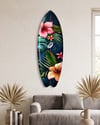 Tropikal Çiçekler Surfboard Dekoratif Pleksi Duvar Tablosu