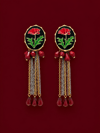 Granada Zincir Detay Küpe (14 K Gold) (10 cm)