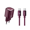 Mcdodo CH-8264 Nano Serisi 65W Tek Type-C Port Hızlı Şarj Adaptörü + Type-C to Type-C Kablo Mor