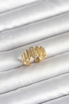 316L Çelik Gold Renk Zirkon Taşlı Vintage Model Kadın Yüzük
