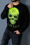 PREMİUM SERİ KURU KAFA DESENLİ YEŞİL SWEAT