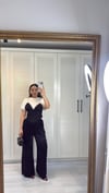 Askılı Garnili T-Shırt Siyah Beyaz