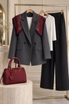Astarı Çizgili Blazer Antrasit