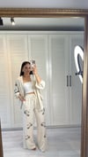 Boncuk İşlemeli Pantolon Naturel