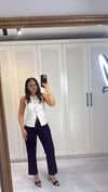 Çizgi Ütü Koyu Mavi Jean