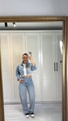 Dağınık Taşlı Kar Yıkamalı Eskitmeli Jean 