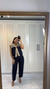 Dik Yaka Detaylı Yelek Lacivert 