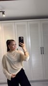 Dik Yaka Transparan Bluz Bej