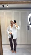 Leopar Temalı Stright Pantolon Kahverengi