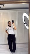 Merserize Kısa Kol Triko Beyaz